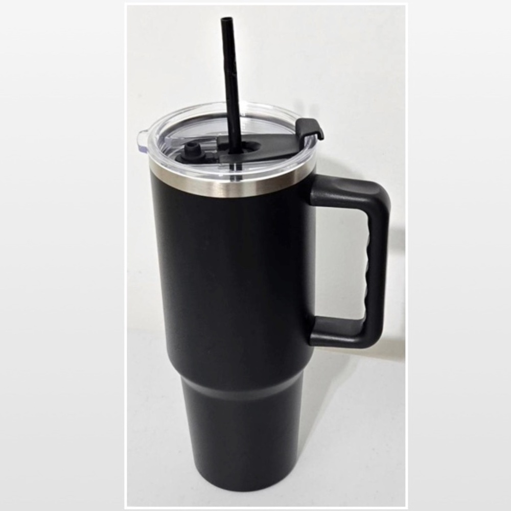 Ashland Tumbler Unisex Black 40oz Stainless Steel Insulated Top & Straw Goth Mug